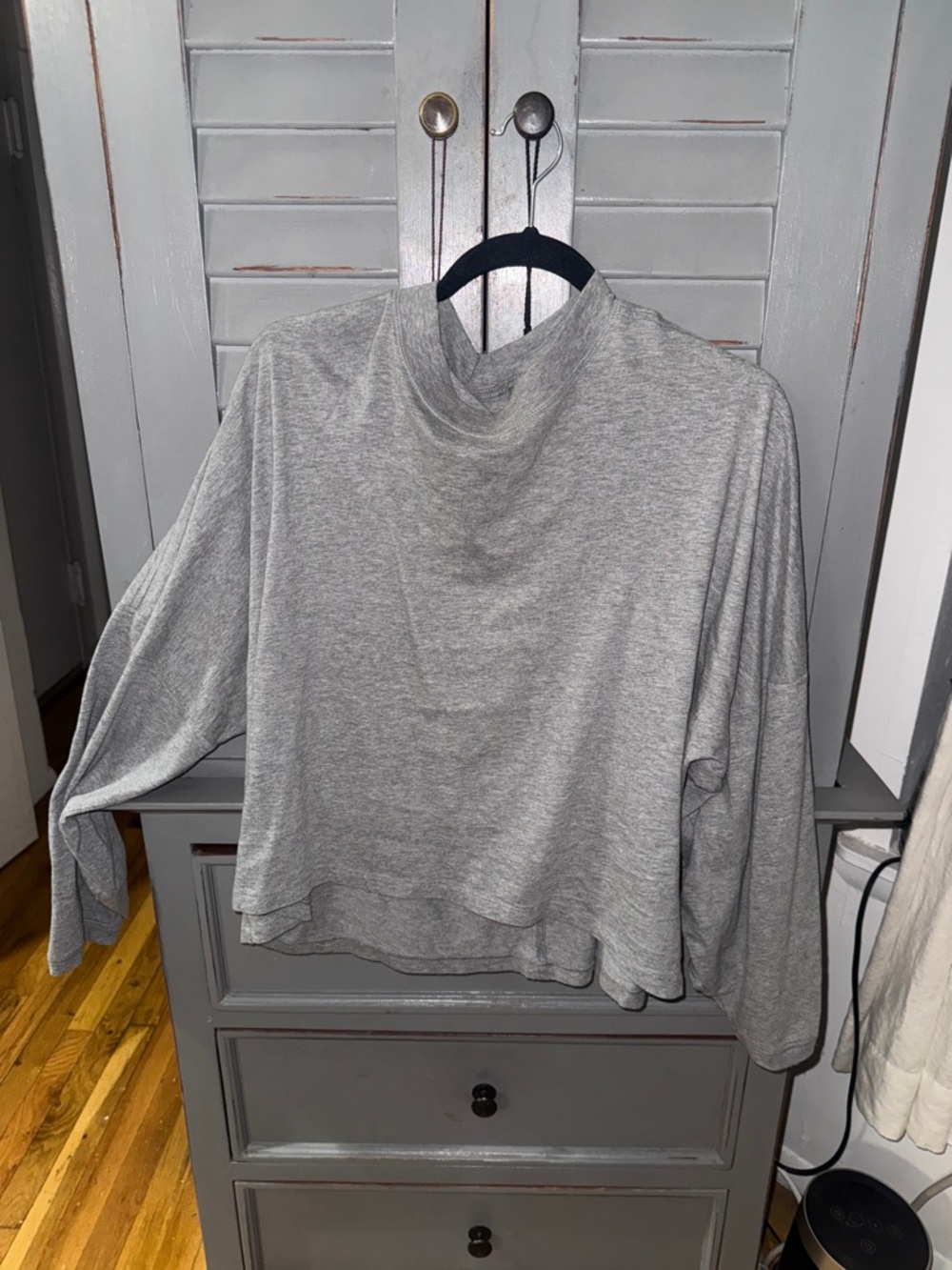 aerie Lightweight Grey Draped Sweatshirt